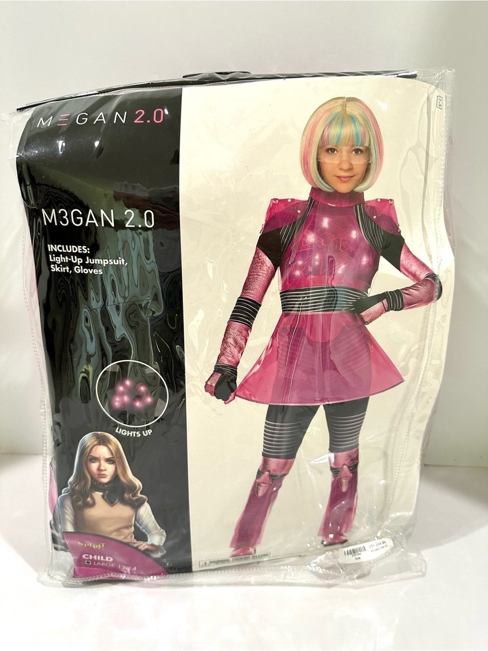 M3Gan Megan 2.0 Deluxe Movie Pink Robot Doll Horror Womens Halloween Costume- YL